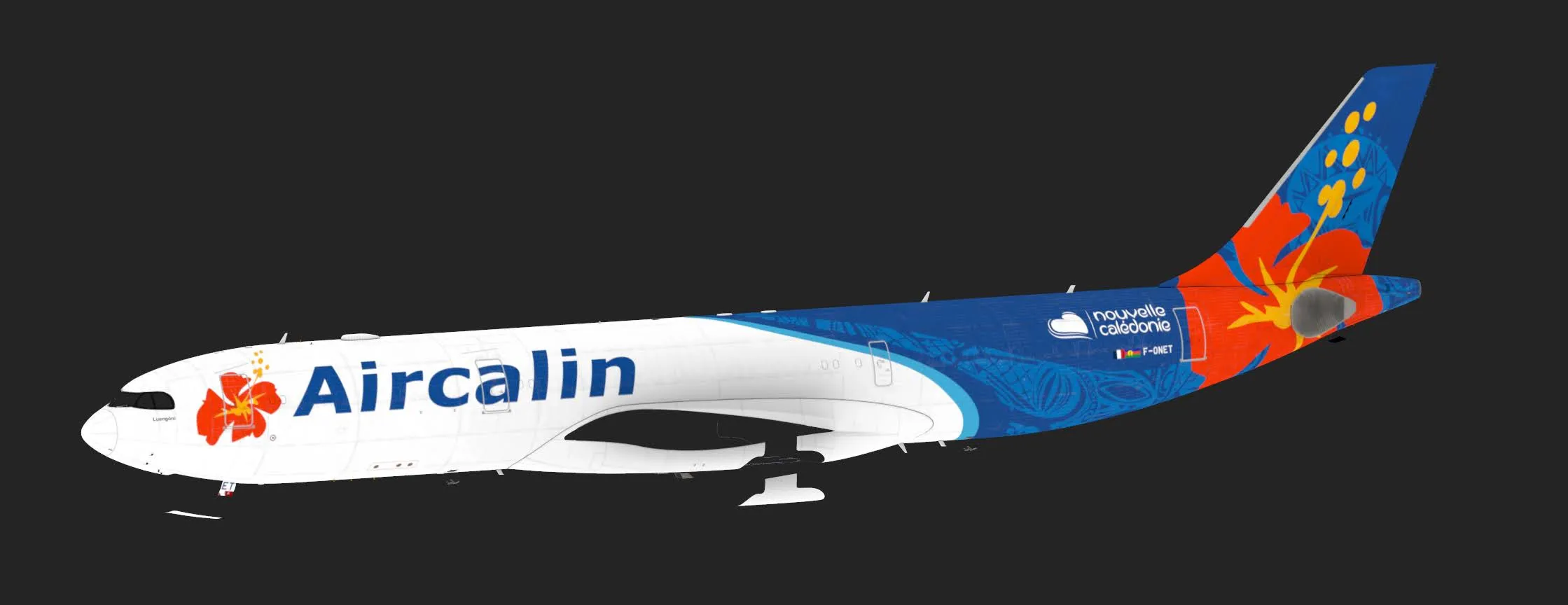 Aircalin A330 Detail - General view from Adobe Substance - Base Color