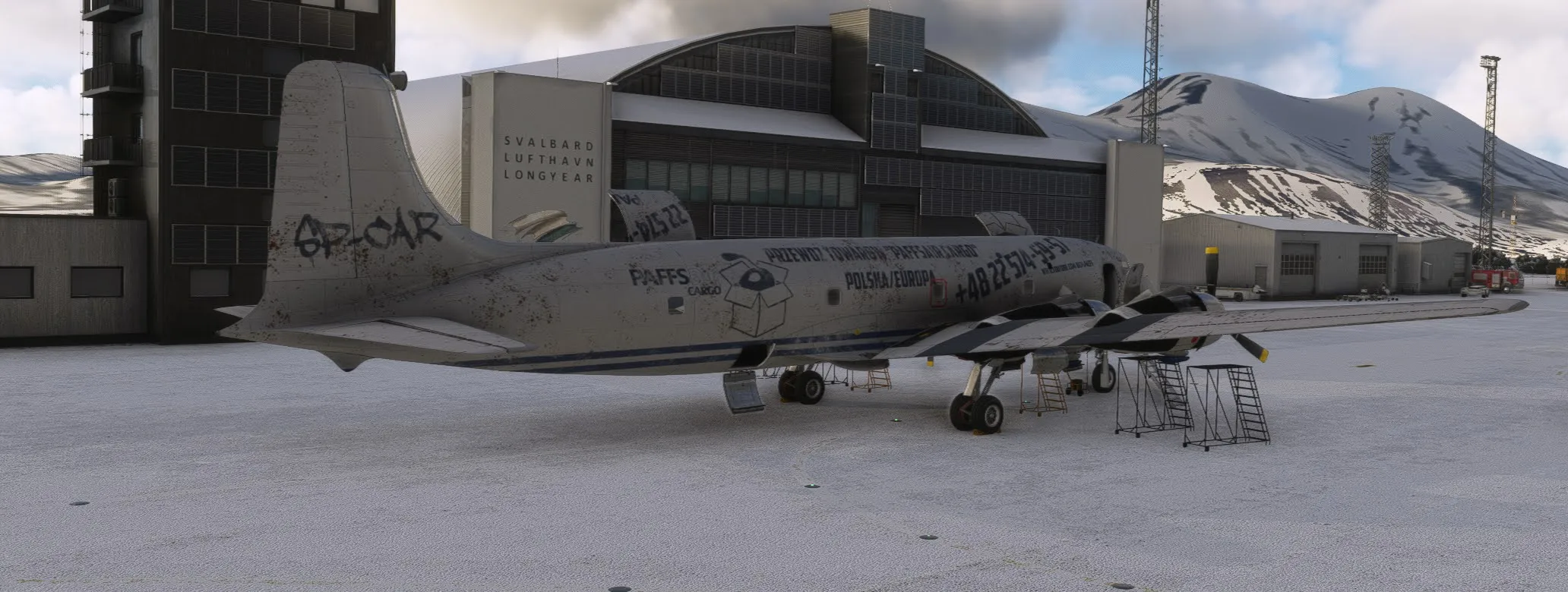 Paffsair Cargo Douglas DC-6 Rusty Weathered Livery Side View